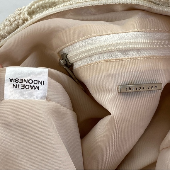 The SAK Ivory Crochet Zip‎ Top Shoulder Handbag Purse Bag - Picture 8 of 14